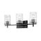 Z-Lite Grayson Vanity, 3-Light, 23 In.W x 5.75 In.L x 8.5 In.H, Matte Black/Clear + Etched Opal 1949-3V-MB - alternate 8